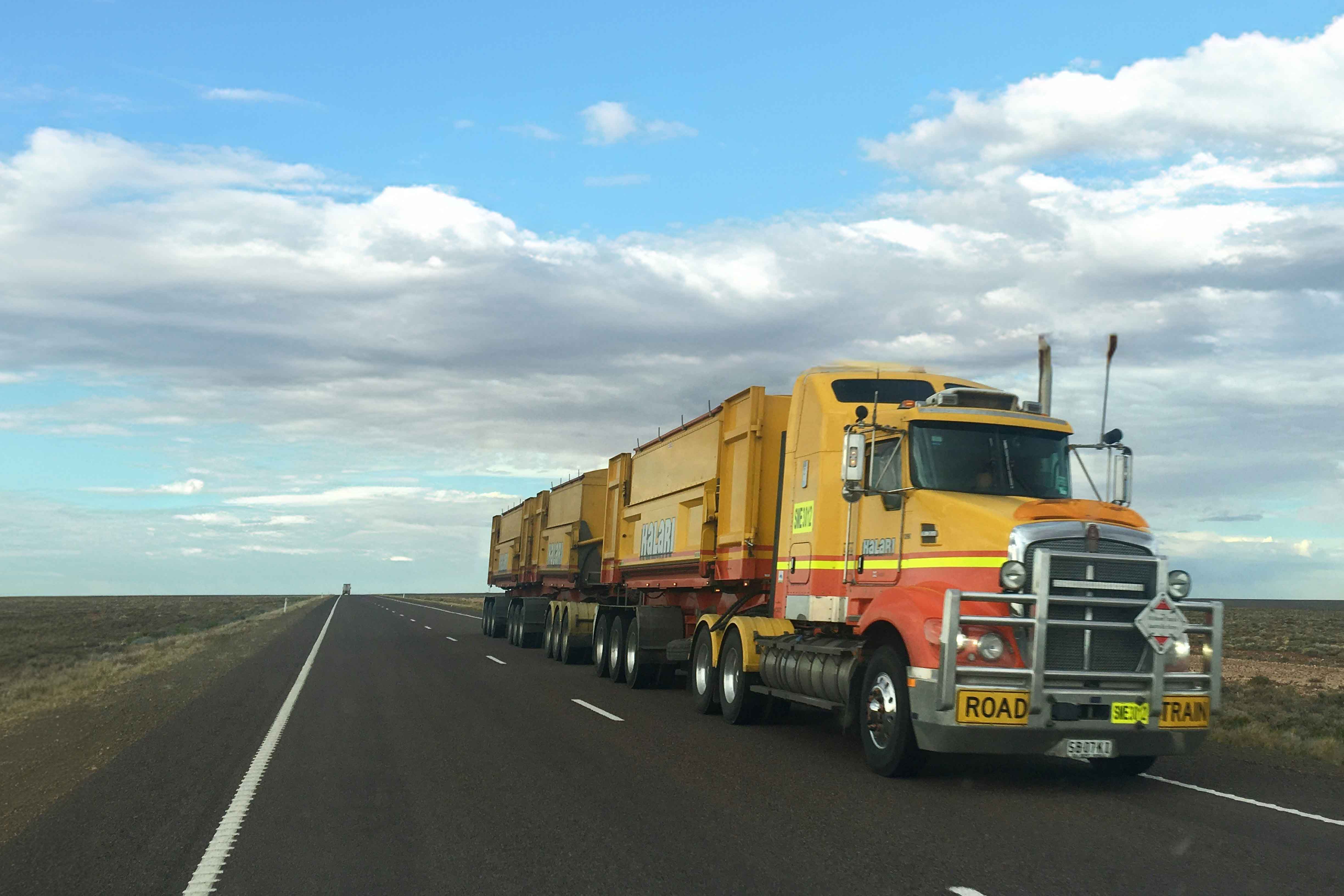 Yellow Truck on a highway